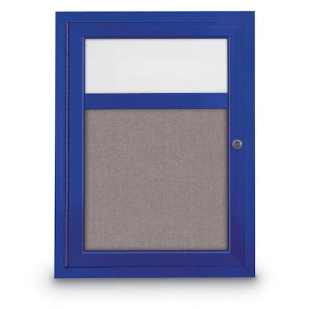 United Visual Products Slim Enclosed Corkboard, 30"x30", Bronze Alum Frame/Burgundy UVEB3030-BRONZE-DBURGU